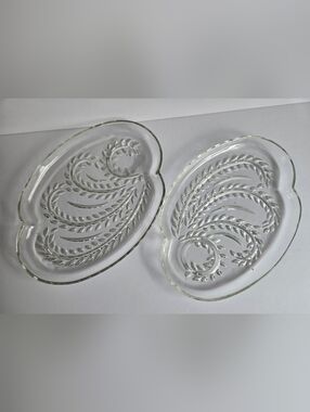 Federal Glass Company Vintage Hospitality Snack Plate X2